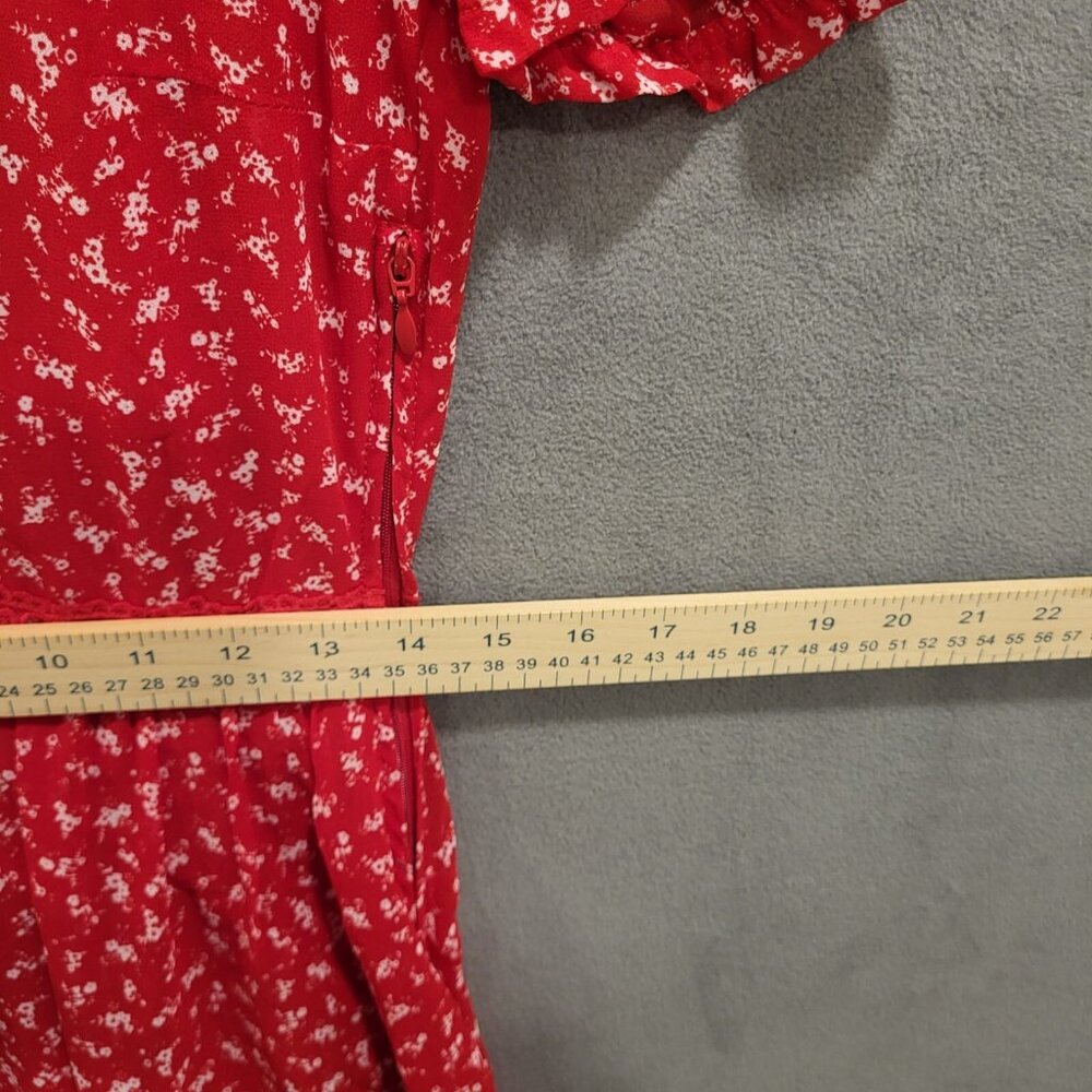 H&M Divided Sheer‎ Maxi Dress Women’s Size 8 Dainty Floral Lace Romantic Boho - Picture 5 of 6